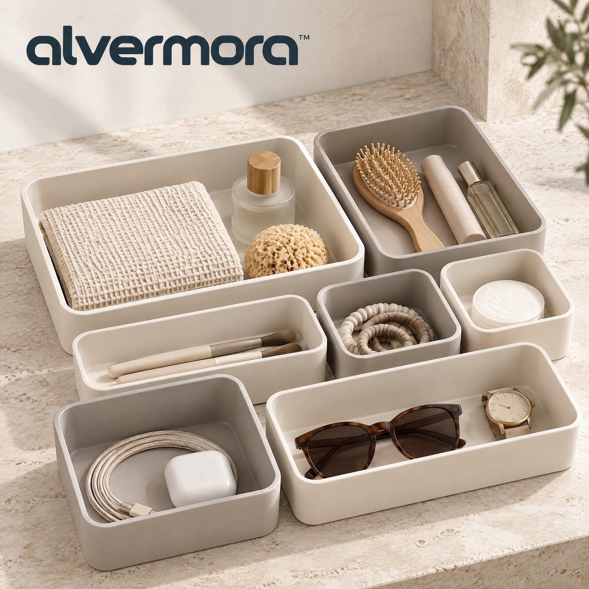 Alvermora™ Modular Drawer Organizer Tray Set
