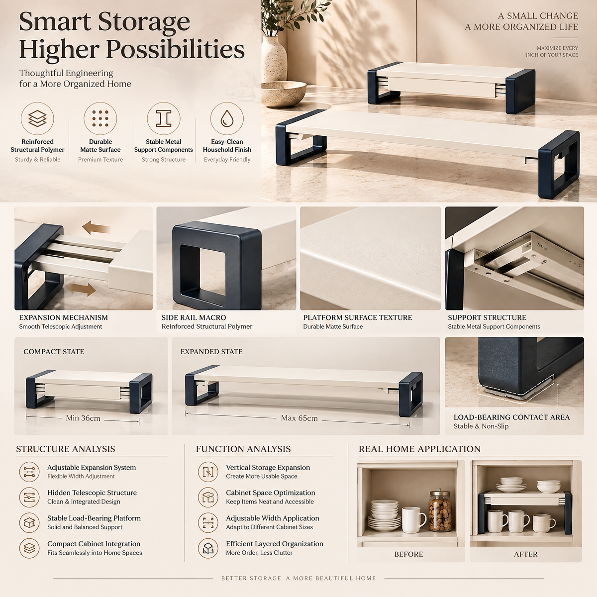Alvermora™ Expandable Countertop Organizer Riser