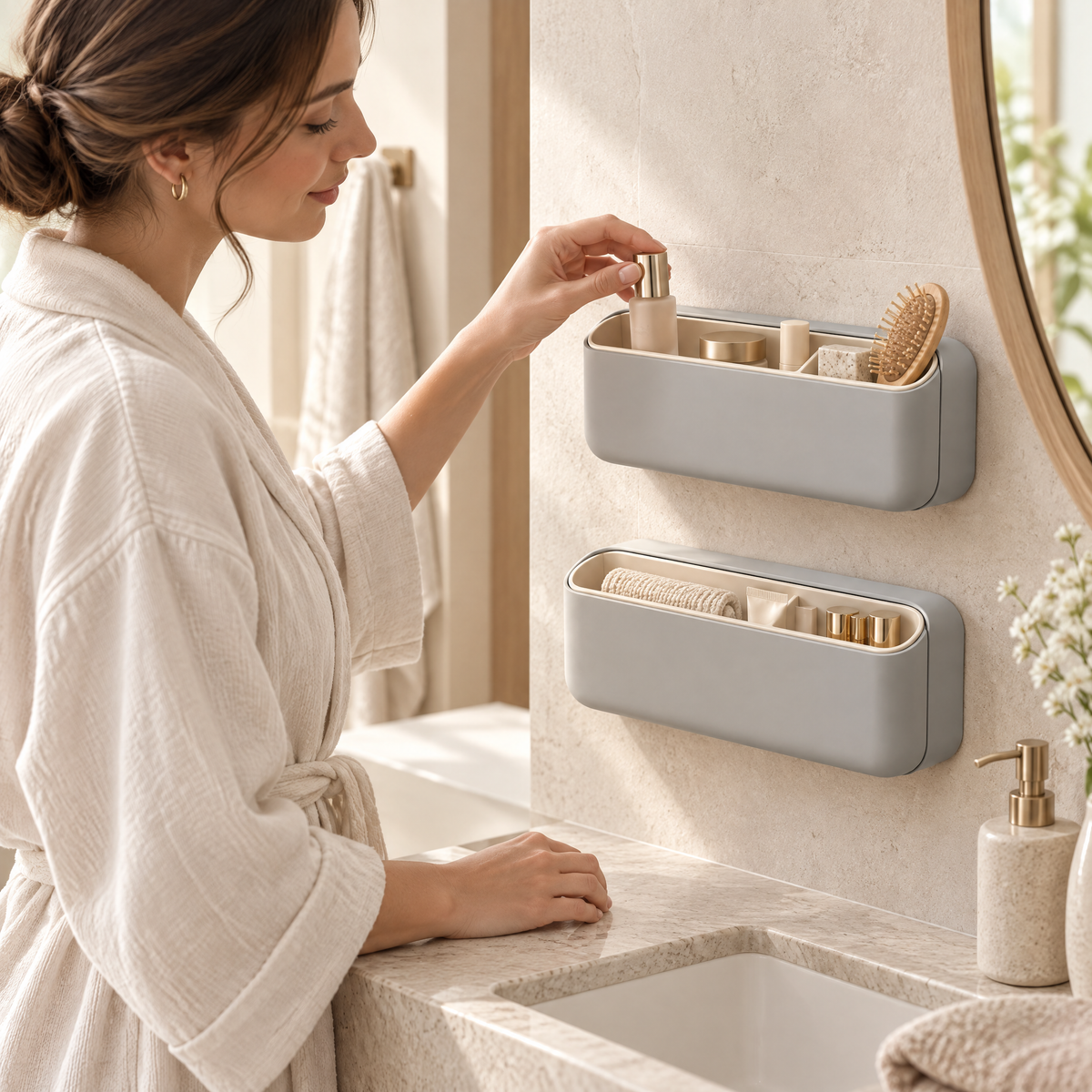 Alvermora™ Wall-Mount Divided Storage Organizer