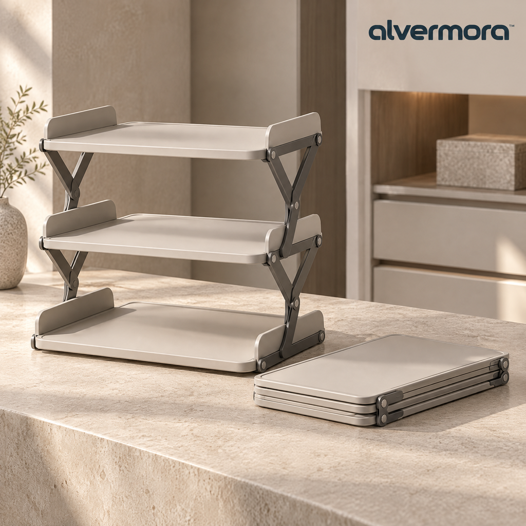 Alvermora™ Foldable 3-Tier Countertop Storage Rack