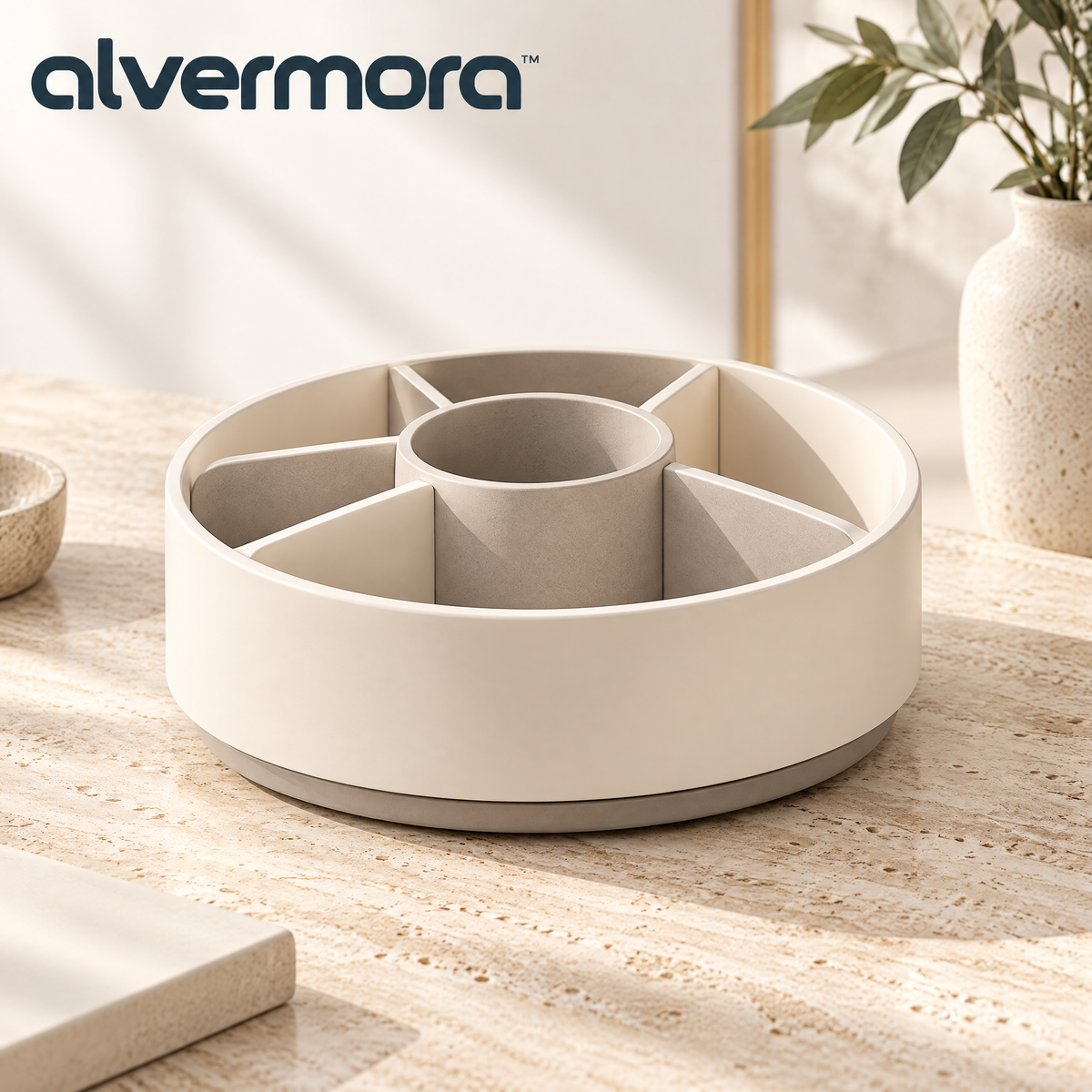 Alvermora™ Rotating Multi-Compartment Organizer Tray