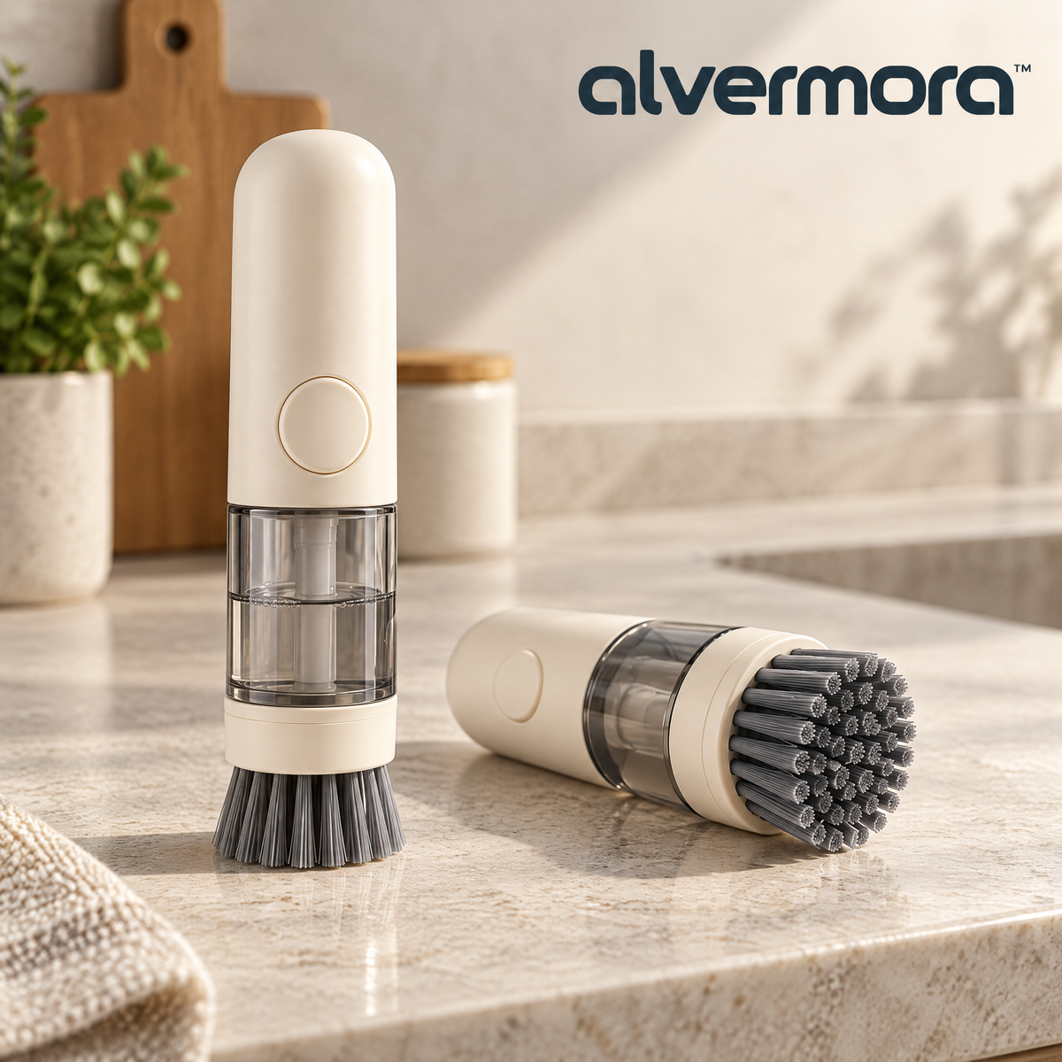 Alvermora™ Soap-Dispensing Handheld Scrub Brush
