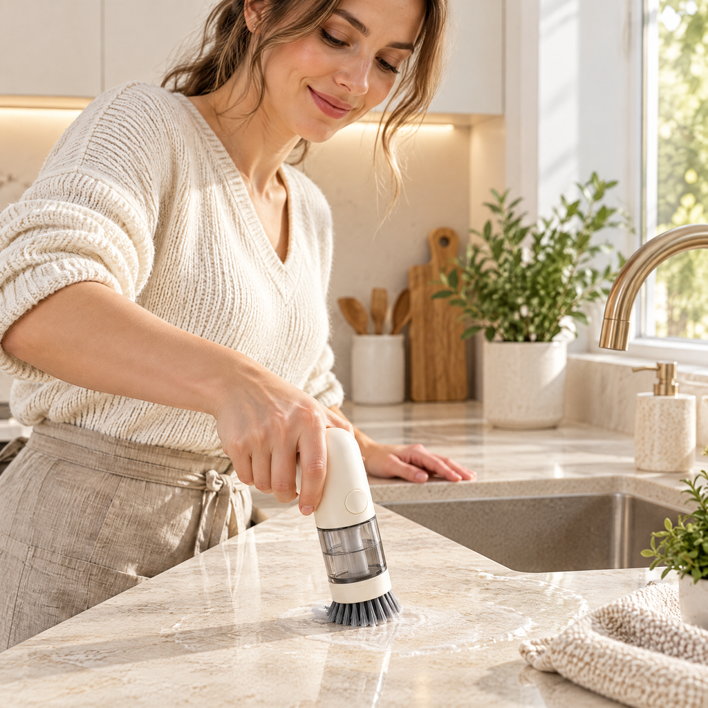 Alvermora™ Soap-Dispensing Handheld Scrub Brush