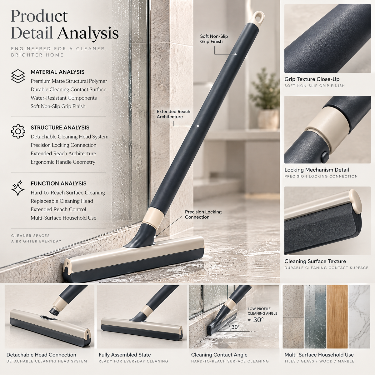 Alvermora™ Multipurpose Squeegee Cleaning Tool