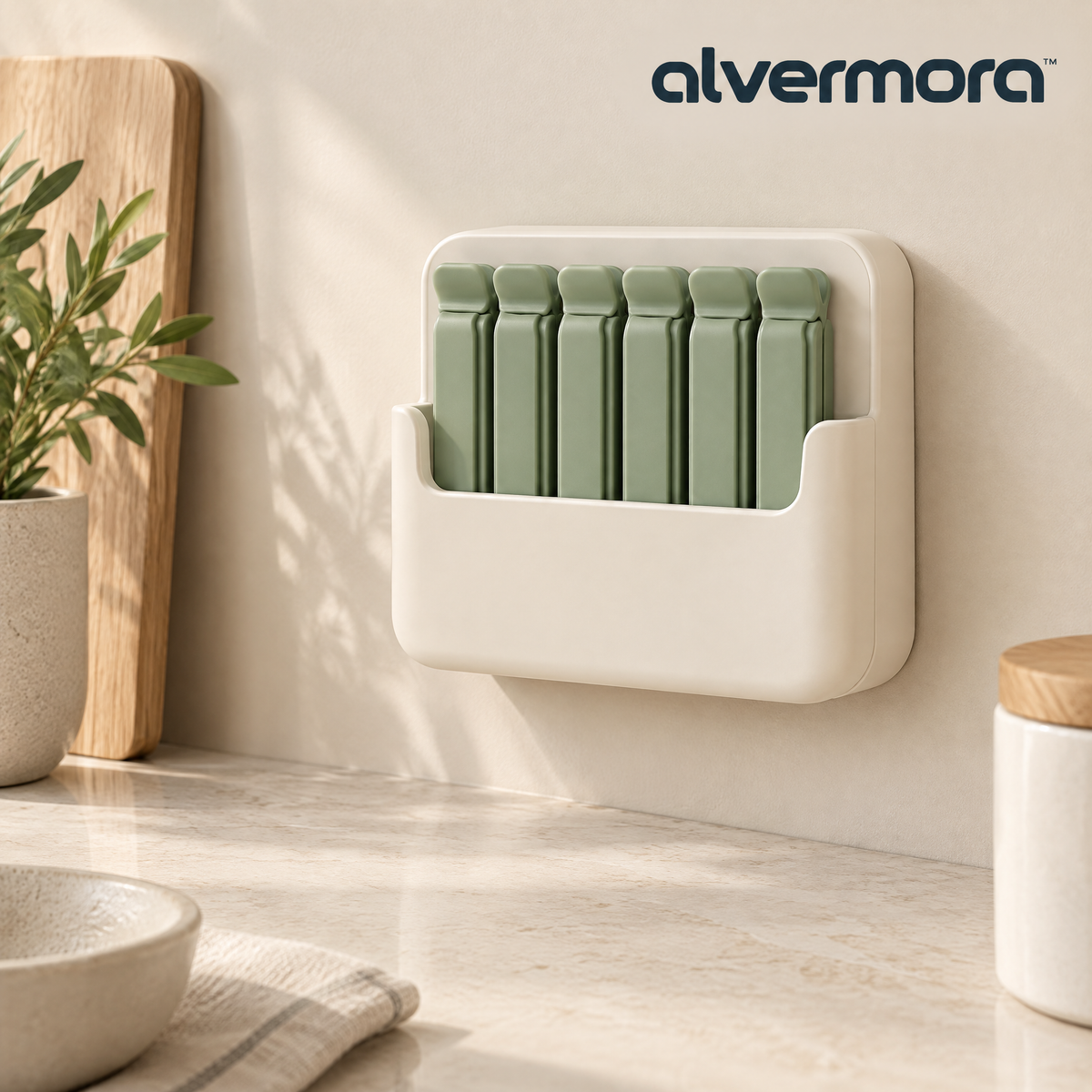 Alvermora™ Wall-Mount Folding Bag Storage Organizer