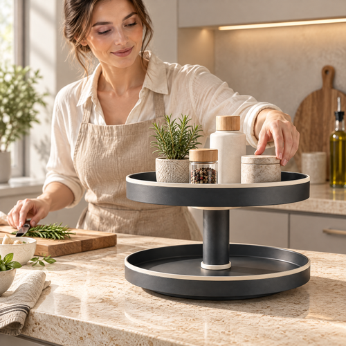 Alvermora™ 2-Tier Rotating Countertop Organizer