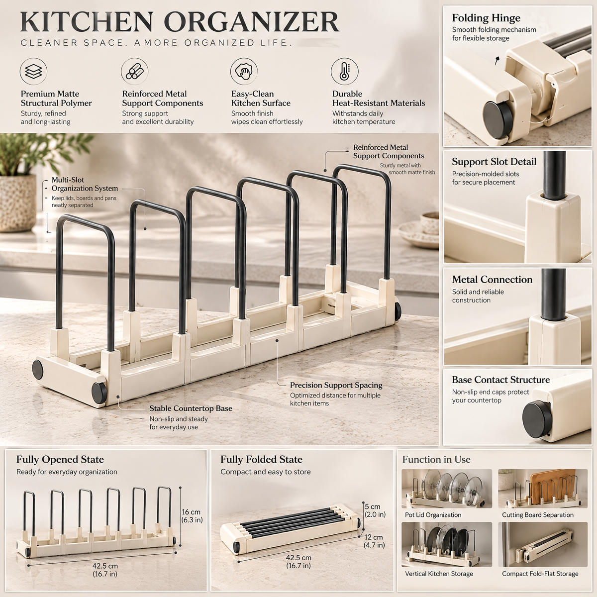 Alvermora™ Adjustable Cabinet Divider Rack