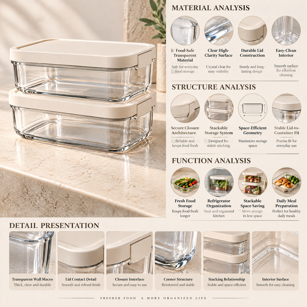 Alvermora™ Clear Stackable Food Storage Container Set