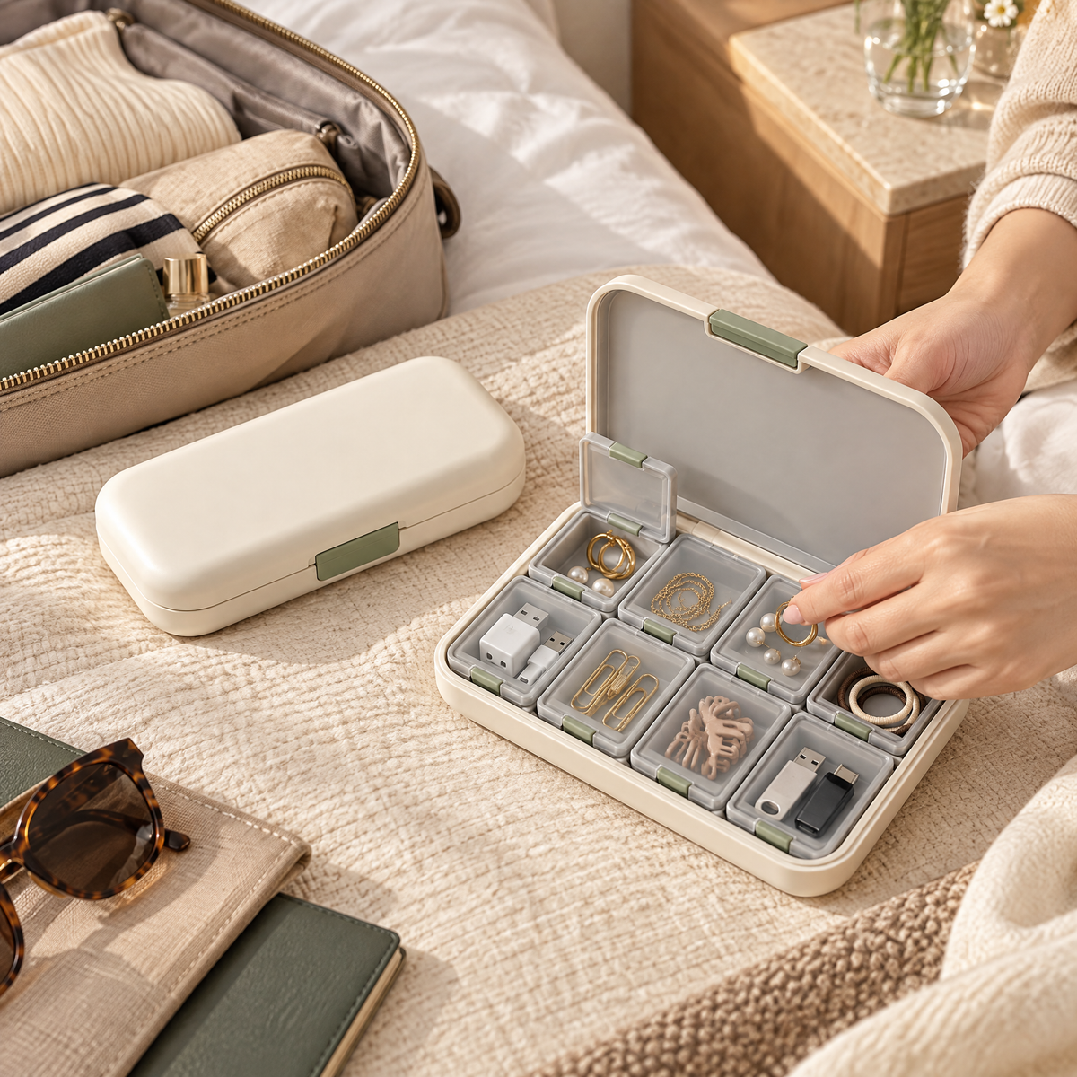 Alvermora™ Multi-Compartment Travel Organizer Case