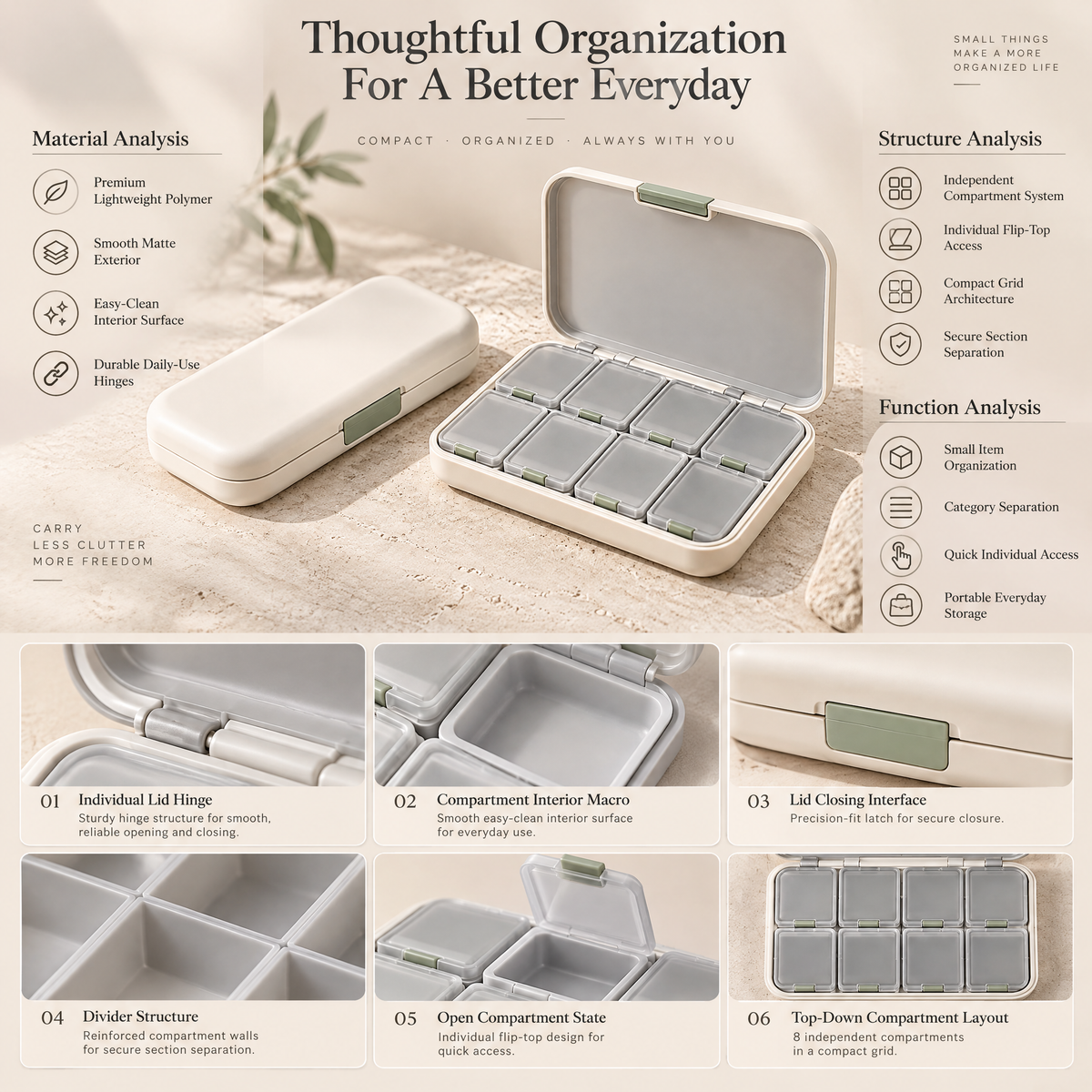 Alvermora™ Multi-Compartment Travel Organizer Case