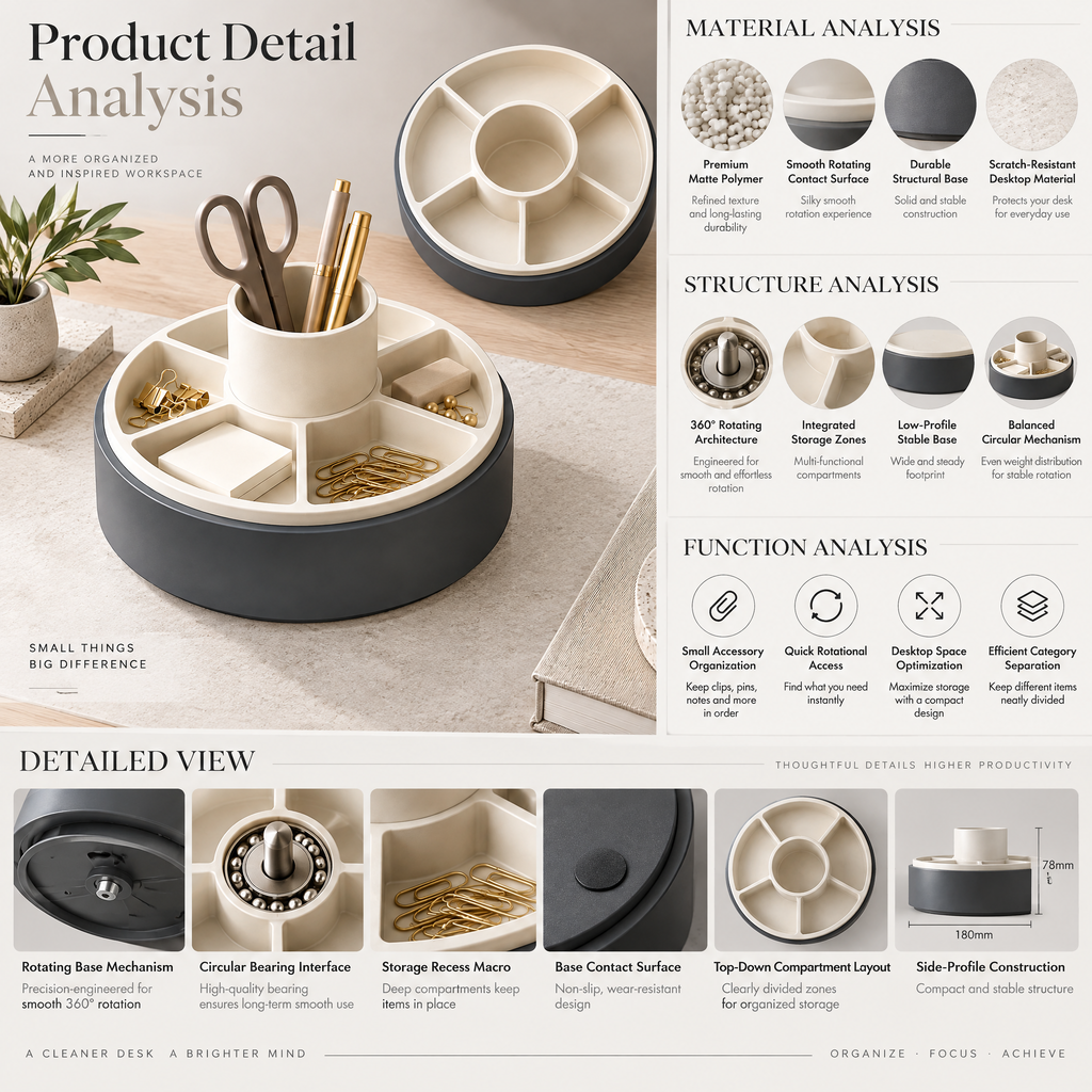 Alvermora™ Rotating Desktop Supply Organizer