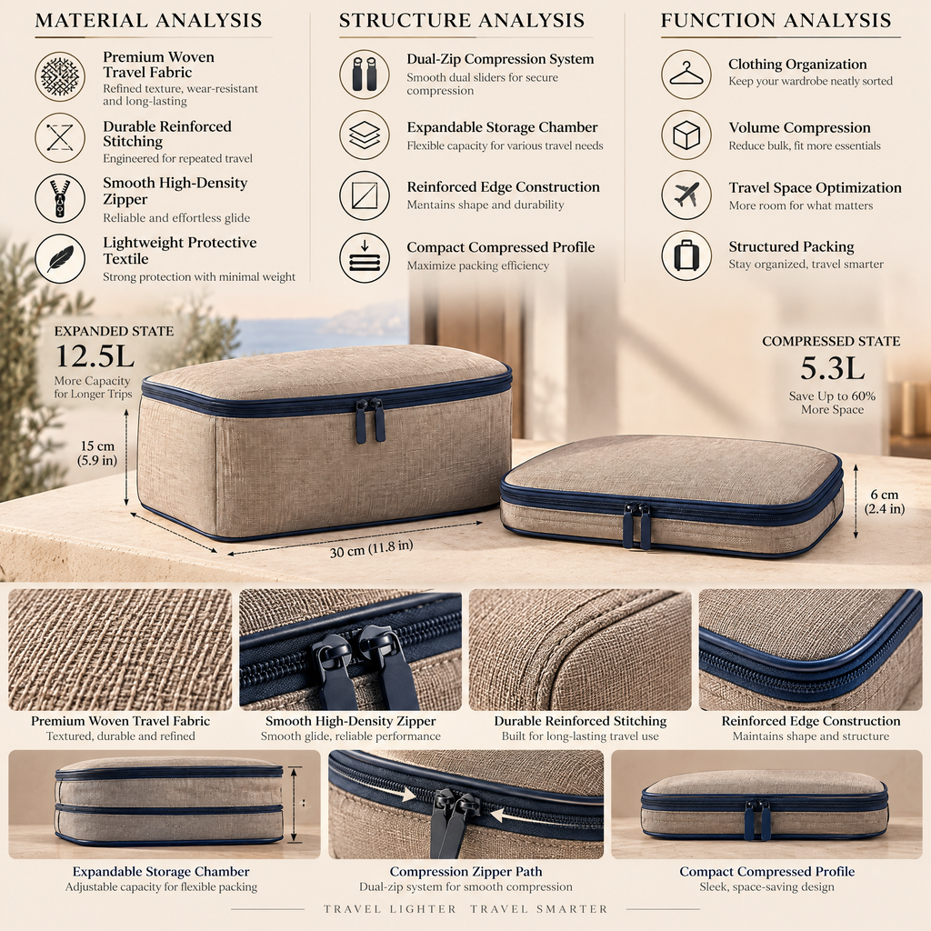 Alvermora™ Compression Travel Packing Cube Set