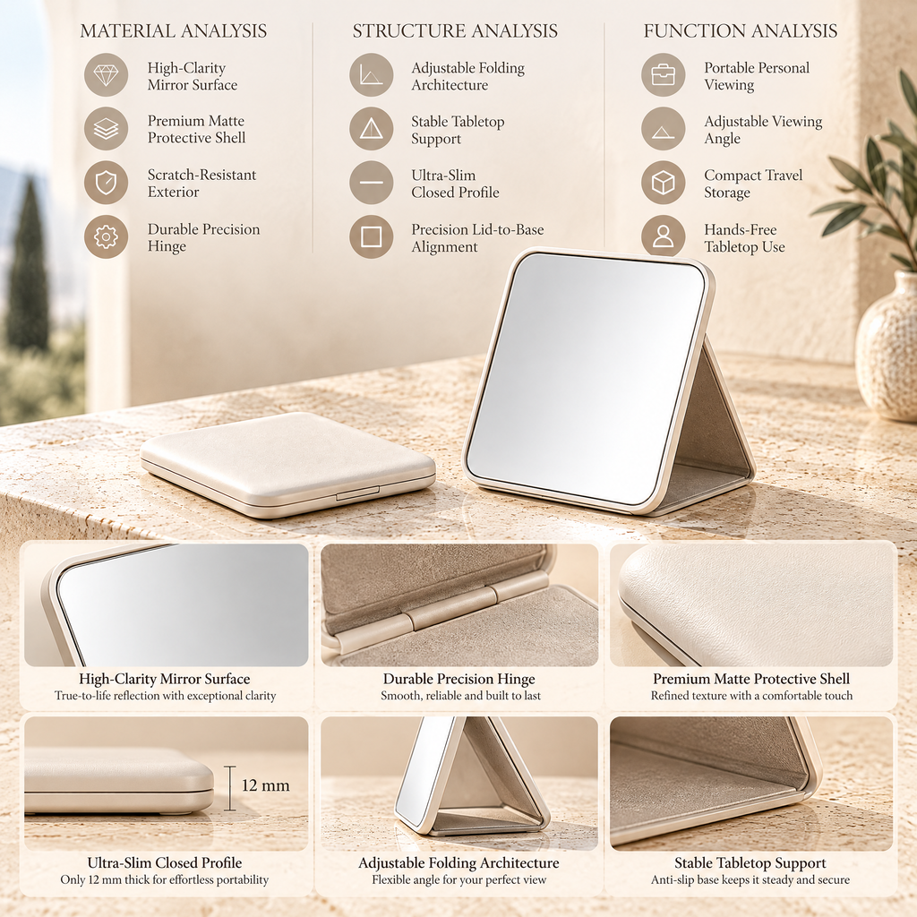 Alvermora™ Folding Compact Travel Mirror